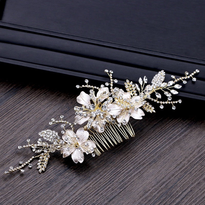 Wedding Hair Accessories - Crystal Bridal Hair Comb - Available in Gold and Silver