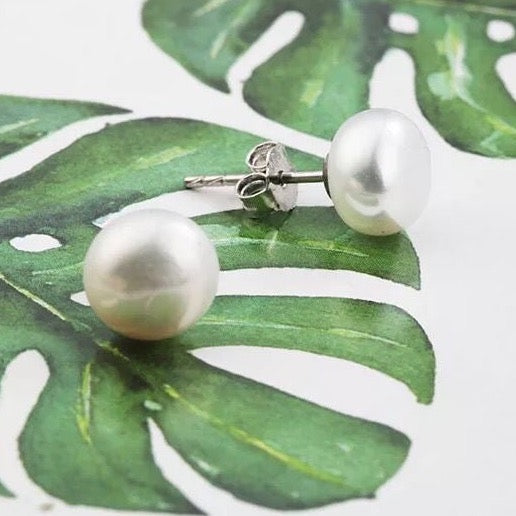 "Maisy" - Freshwater Pearl and Sterling Silver Stud Earrings