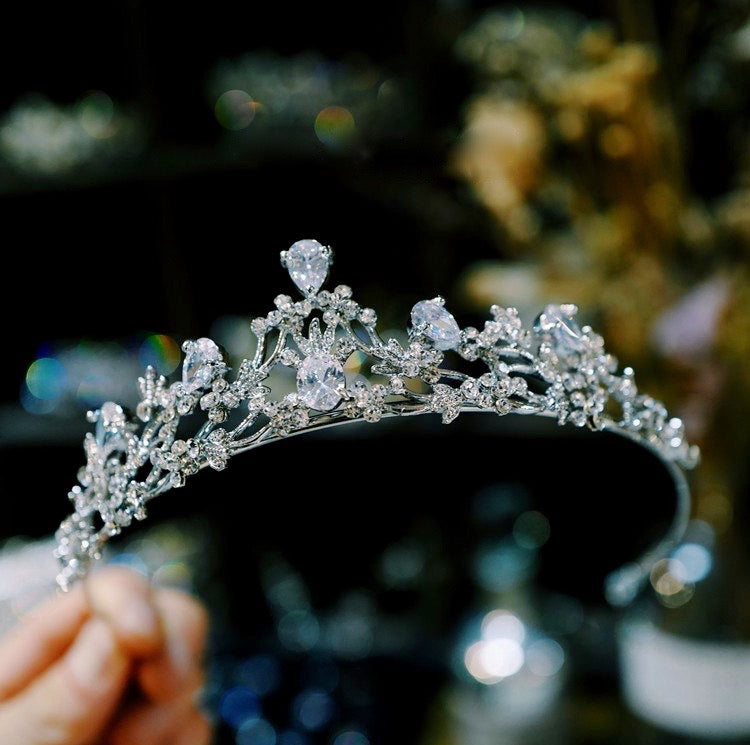 "Annelise" - Silver Cubic Zirconia Bridal Tiara