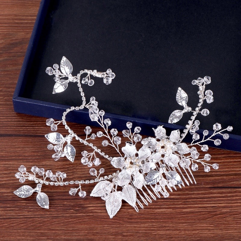 Wedding Hair Accessories - Pearl and Crystal Bridal Hair Comb - Available in Gold and Silver