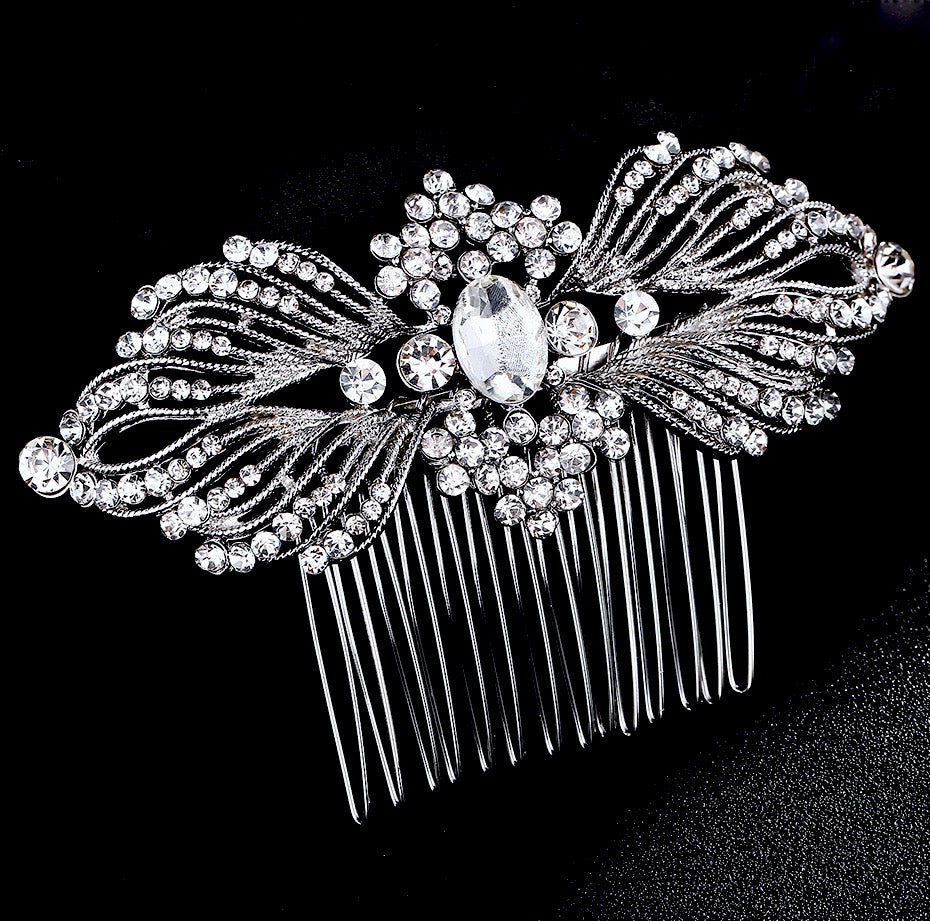 Wedding Hair Accessories - Vintage Crystal Bridal Hair Comb