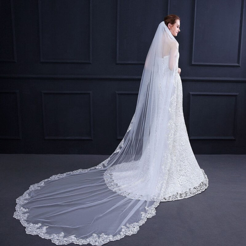 Wedding Veils - Lace Edge Cathedral Bridal Veil