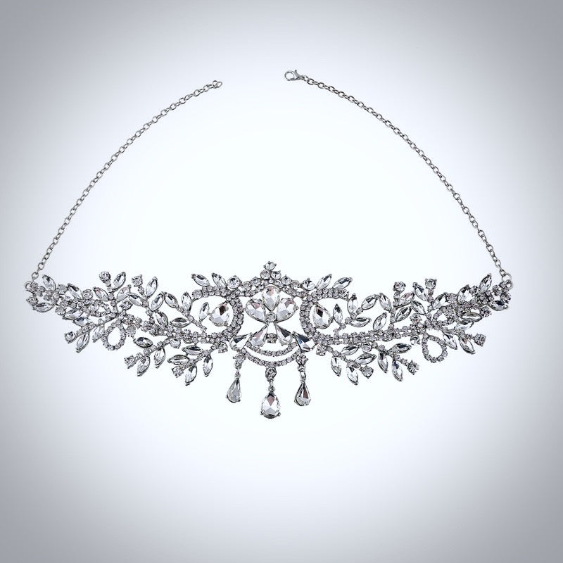 "Kiara" - Crystal Bridal Forehead Chain / Headdress