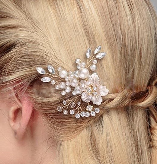 Wedding Hair Accessories - Pearl and Crystal Bridal Hair Comb