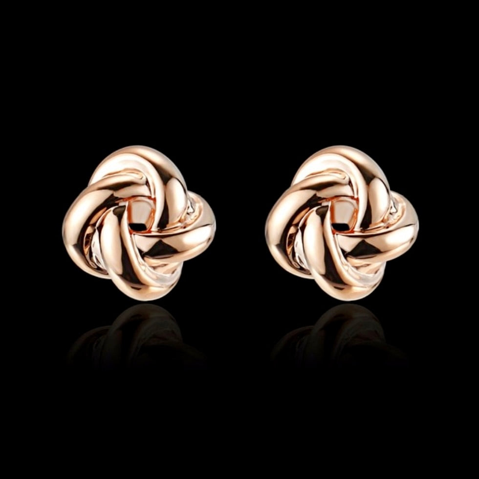 Wedding Jewelry - Knot Bridal Earrings - Available in Rose Gold and Silver