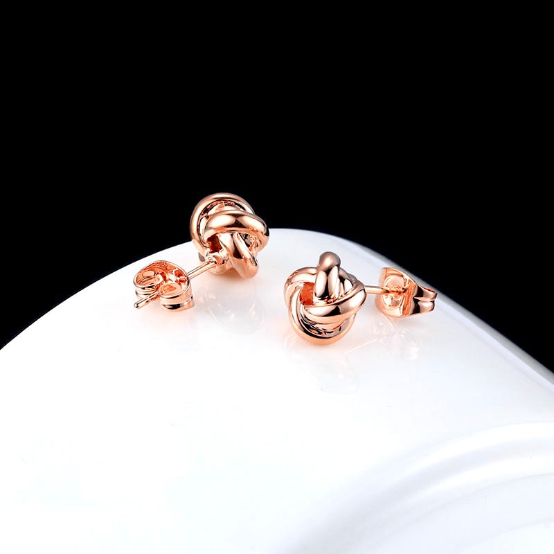Wedding Jewelry - Knot Bridal Earrings - Available in Rose Gold and Silver