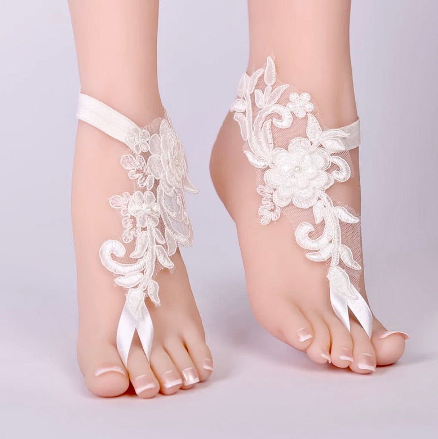 Wedding Accessories - Lace Wedding Barefoot Sandals