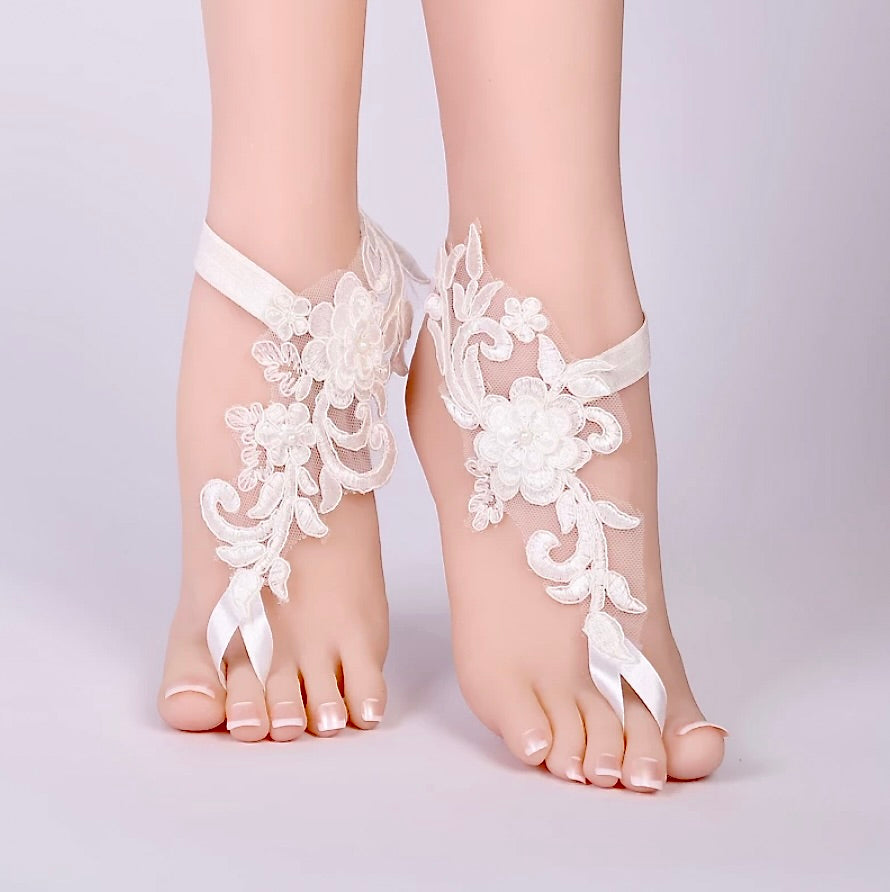 Wedding Accessories - Lace Wedding Barefoot Sandals