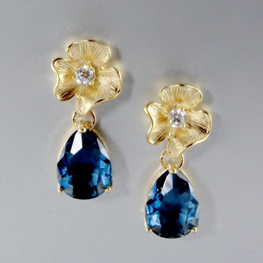 Wedding Jewelry - London Blue Cubic Zirconia Earrings