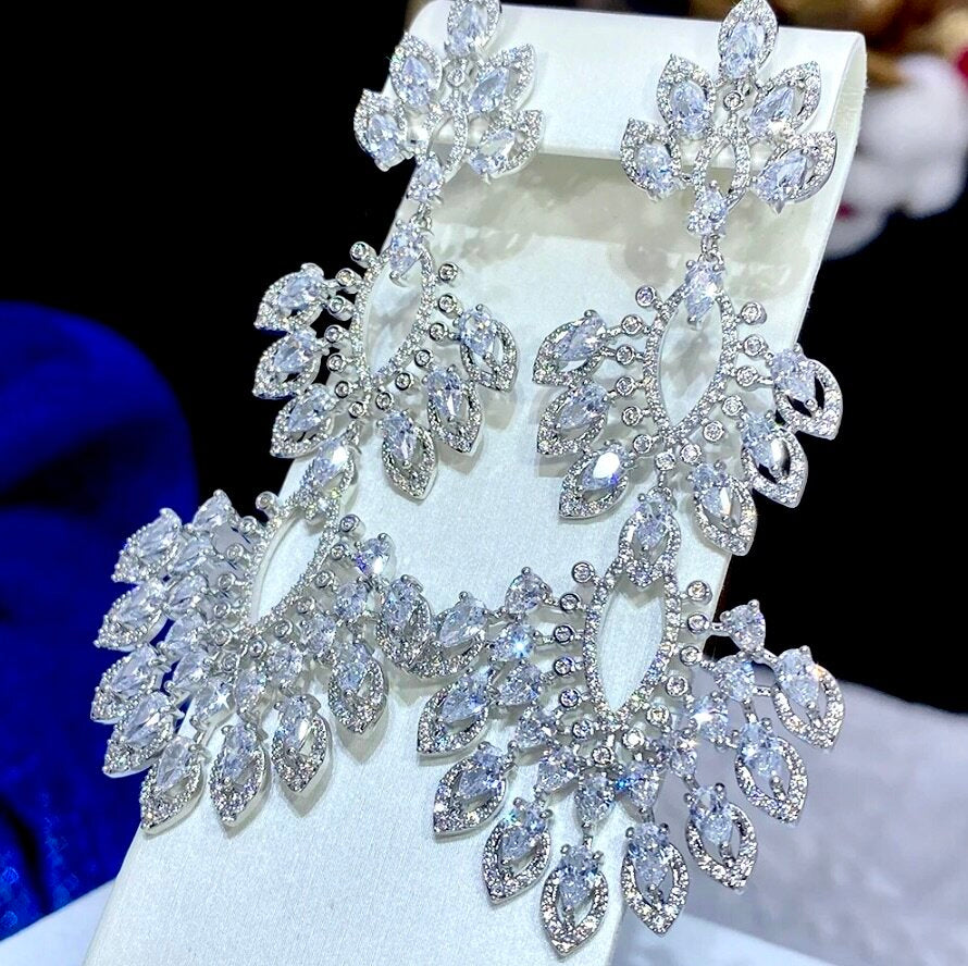 Wedding Jewelry - Luxury Cubic Zirconia Bridal Earrings