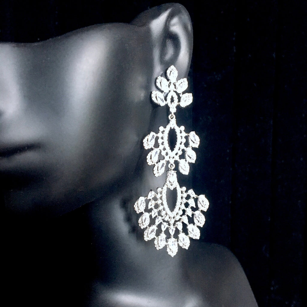 Wedding Jewelry - Luxury Cubic Zirconia Bridal Earrings