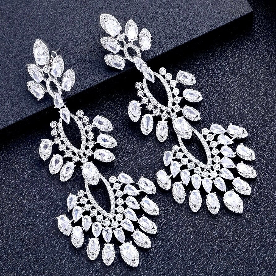 Wedding Jewelry - Luxury Cubic Zirconia Bridal Earrings