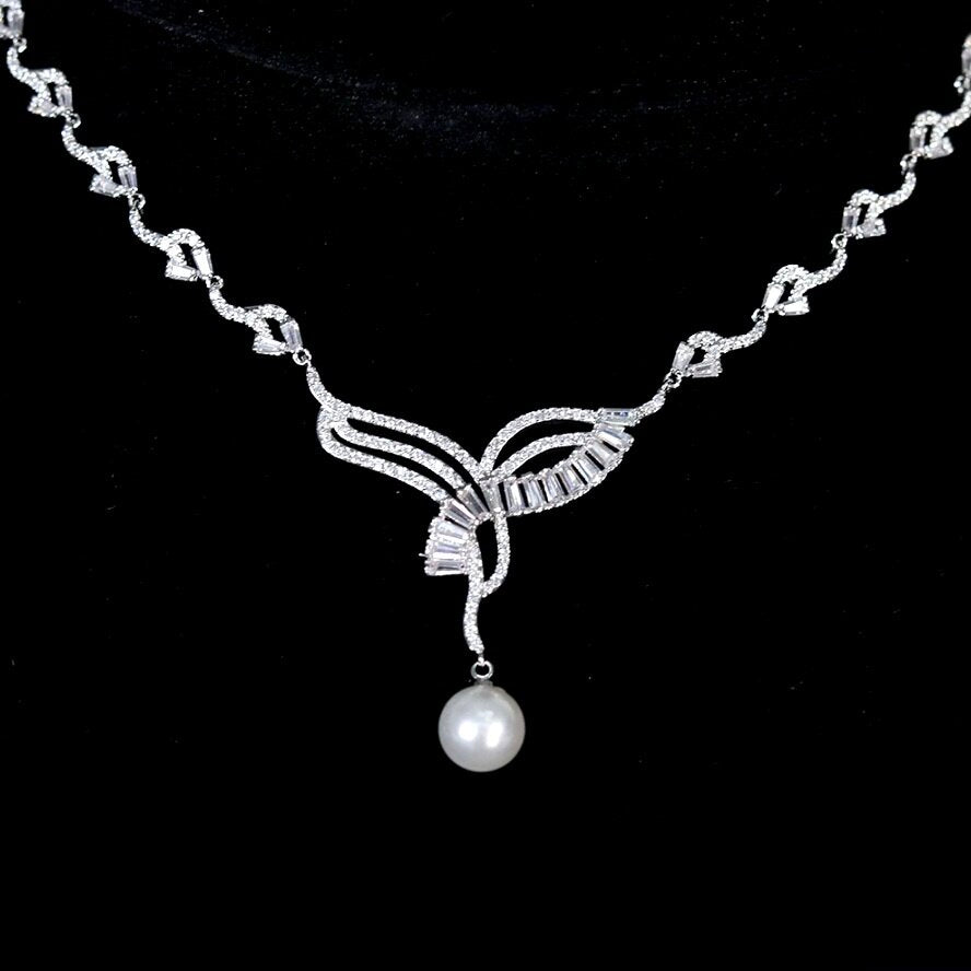 Wedding Jewelry - Luxury Pearl and CZ Bridal Jewelry Set