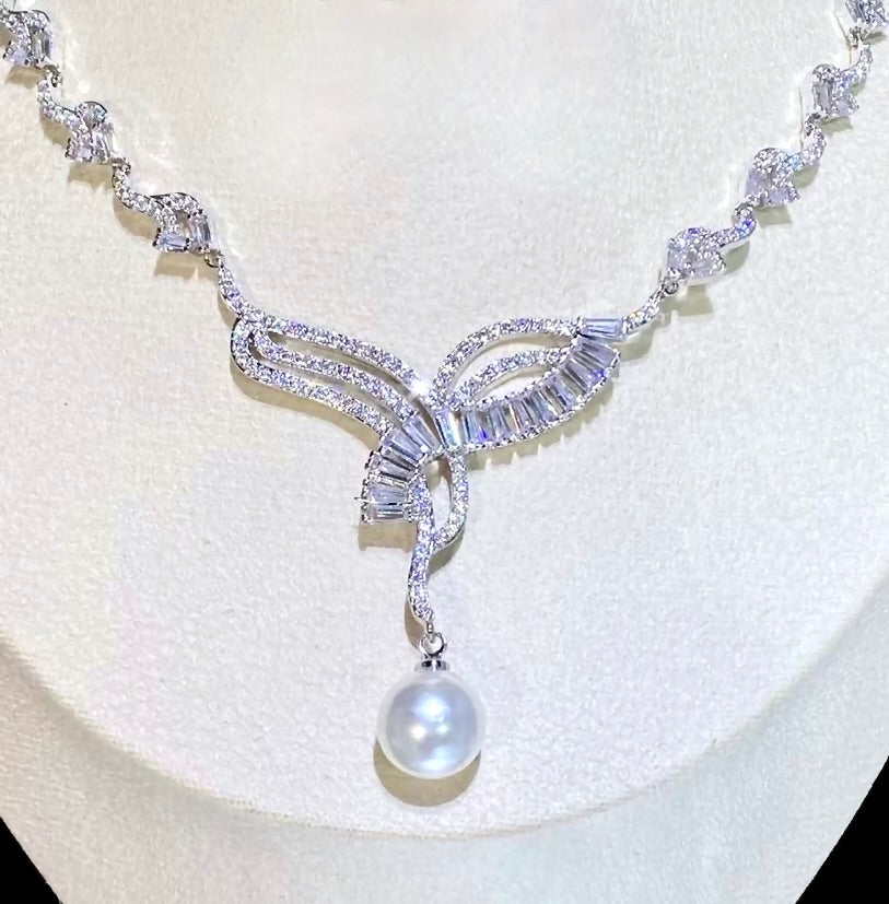Wedding Jewelry - Luxury Pearl and CZ Bridal Jewelry Set
