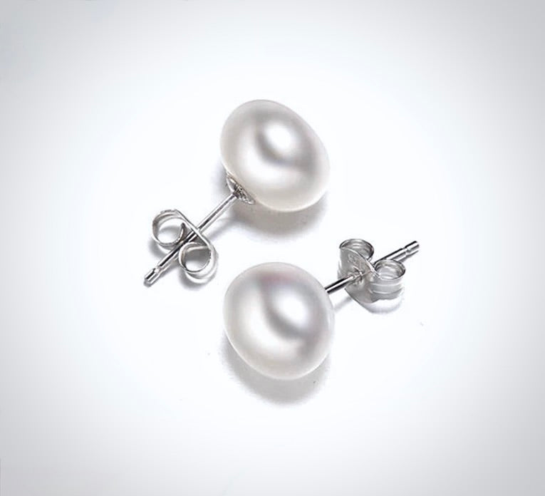 Pearl Wedding Jewelry - Sterling Silver and Natural Pearl 3-Piece Bridal Jewelry Set - More Colors