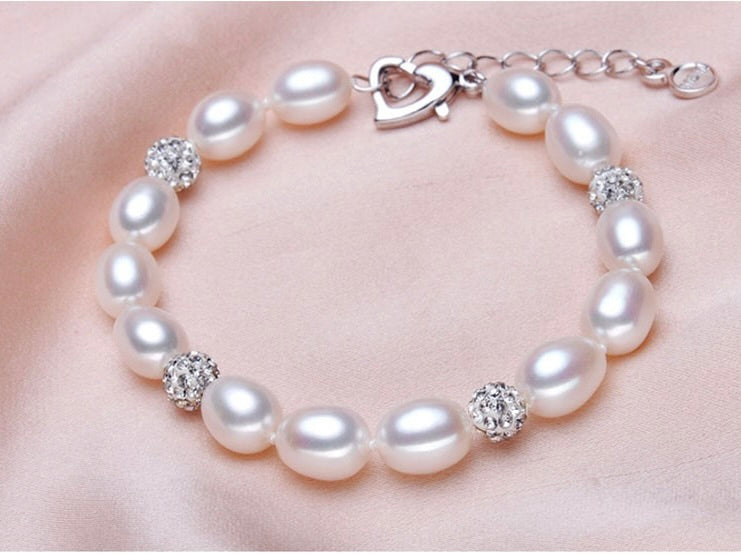 Pearl Wedding Jewelry - Sterling Silver and Natural Pearl 3-Piece Bridal Jewelry Set - More Colors