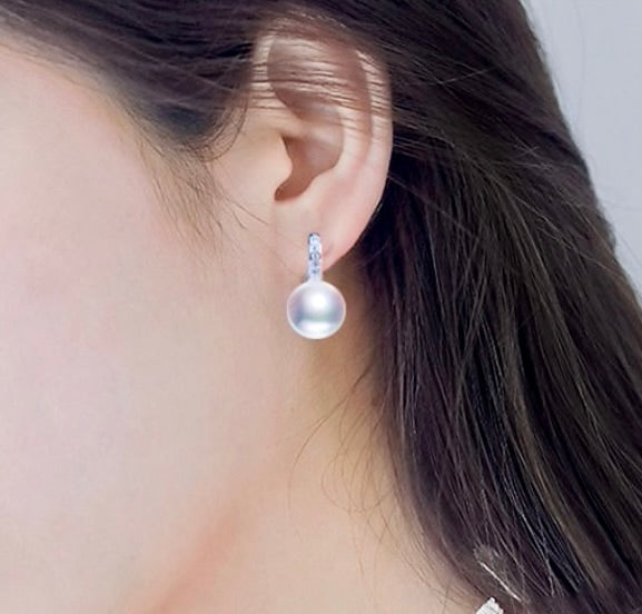 Wedding Pearl Jewelry - Freshwater Pearl Sterling Silver Bridal Earrings