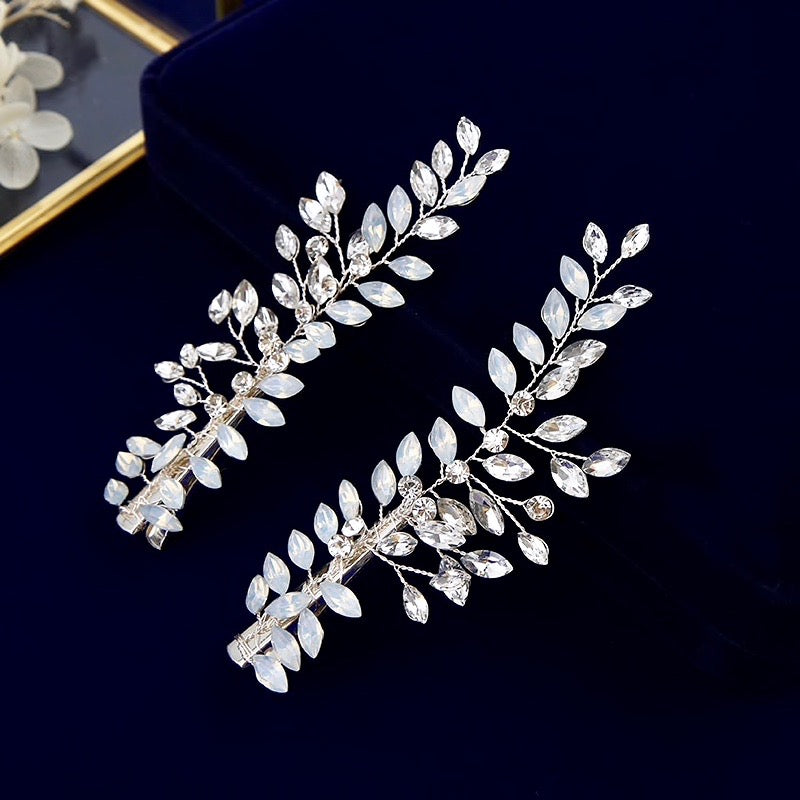 Wedding Hair Accessories -  Opal Bridal/Bridesmaid Hair Clips
