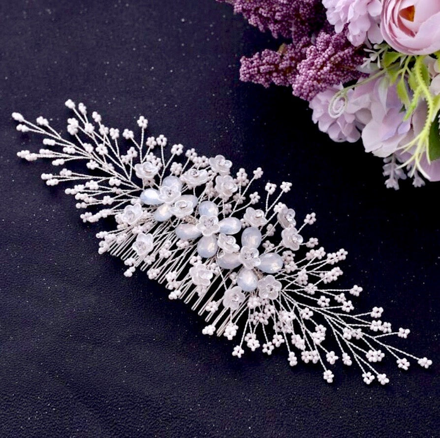 Wedding Hair Accessories - Opal Bridal Hair Comb - Available in Gold and Silver