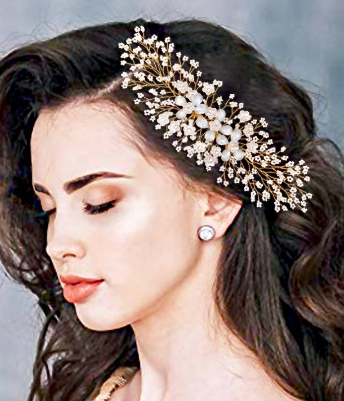 Wedding Hair Accessories - Opal Bridal Hair Comb - Available in Gold and Silver