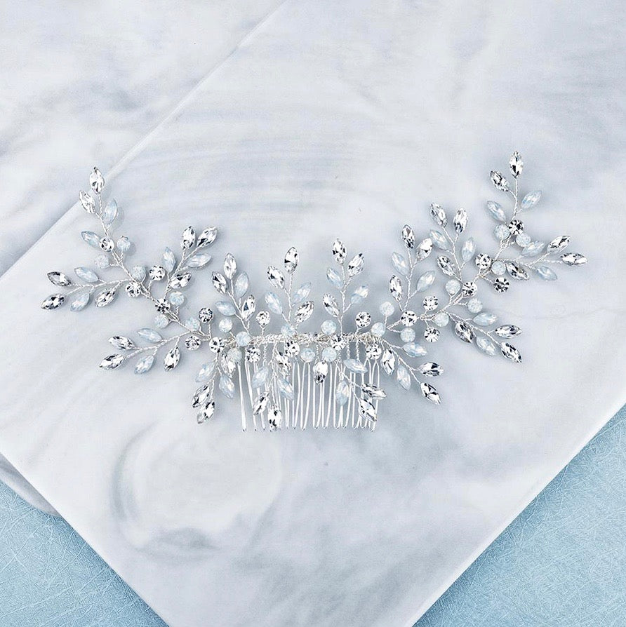 Wedding Hair Accessories -  Opal Bridal Hair Comb