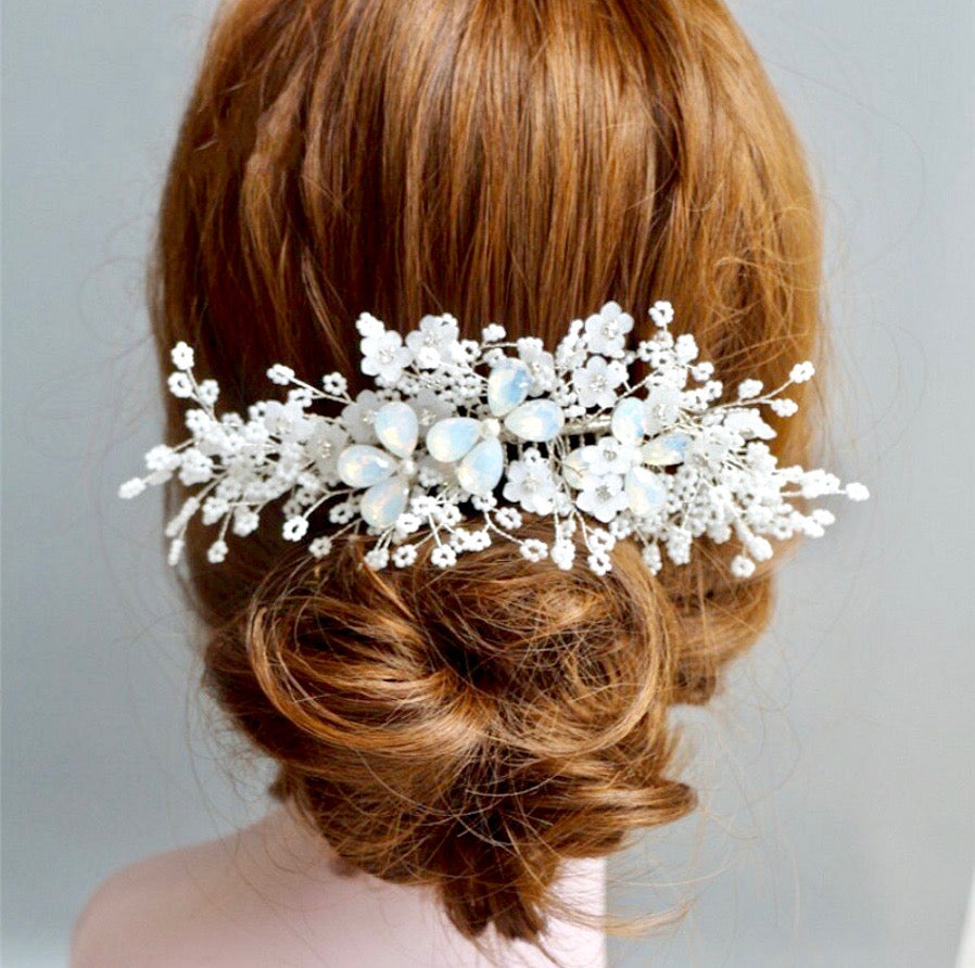 Wedding Hair Accessories - Opal Bridal Hair Comb - Available in Gold and Silver