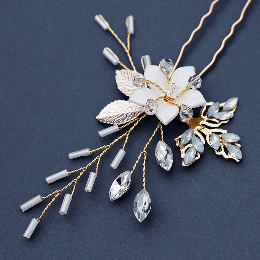 Wedding Hair Accessories - Opal Bridal Hair Comb and Pin Set