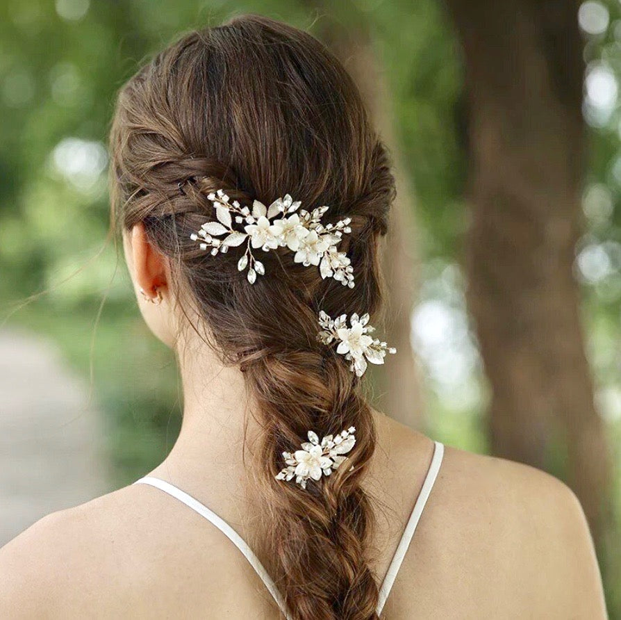 Wedding Hair Accessories - Opal Bridal Hair Comb and Pin Set