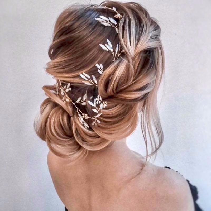 Wedding Hair Accessories - Gold Opal Bridal Headband/Hair Vine With Matching Earrings