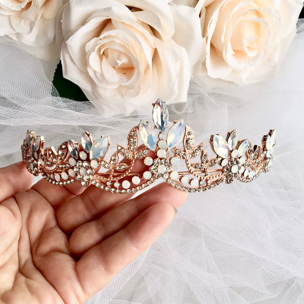 Wedding Hair Accessories - Opal Bridal Tiara - Available in Silver and Rose Gold