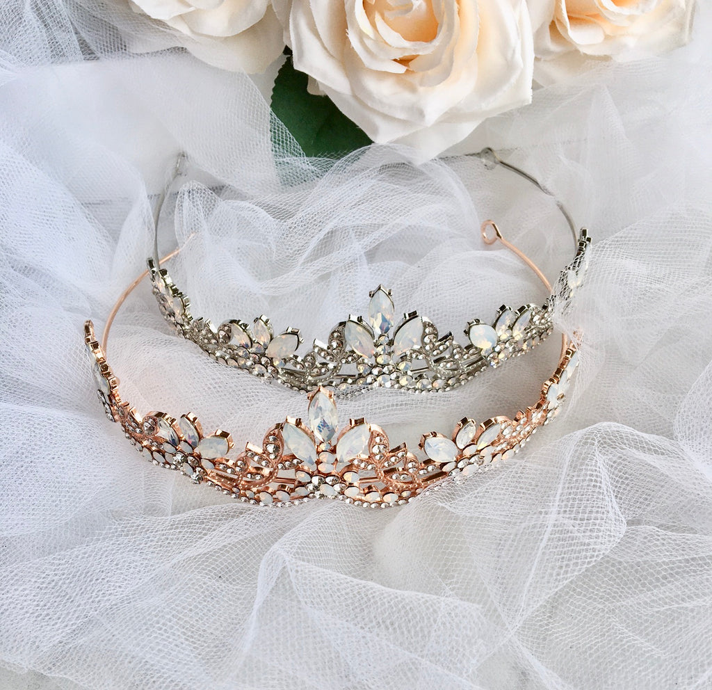 Wedding Hair Accessories - Opal Bridal Tiara - Available in Silver and Rose Gold