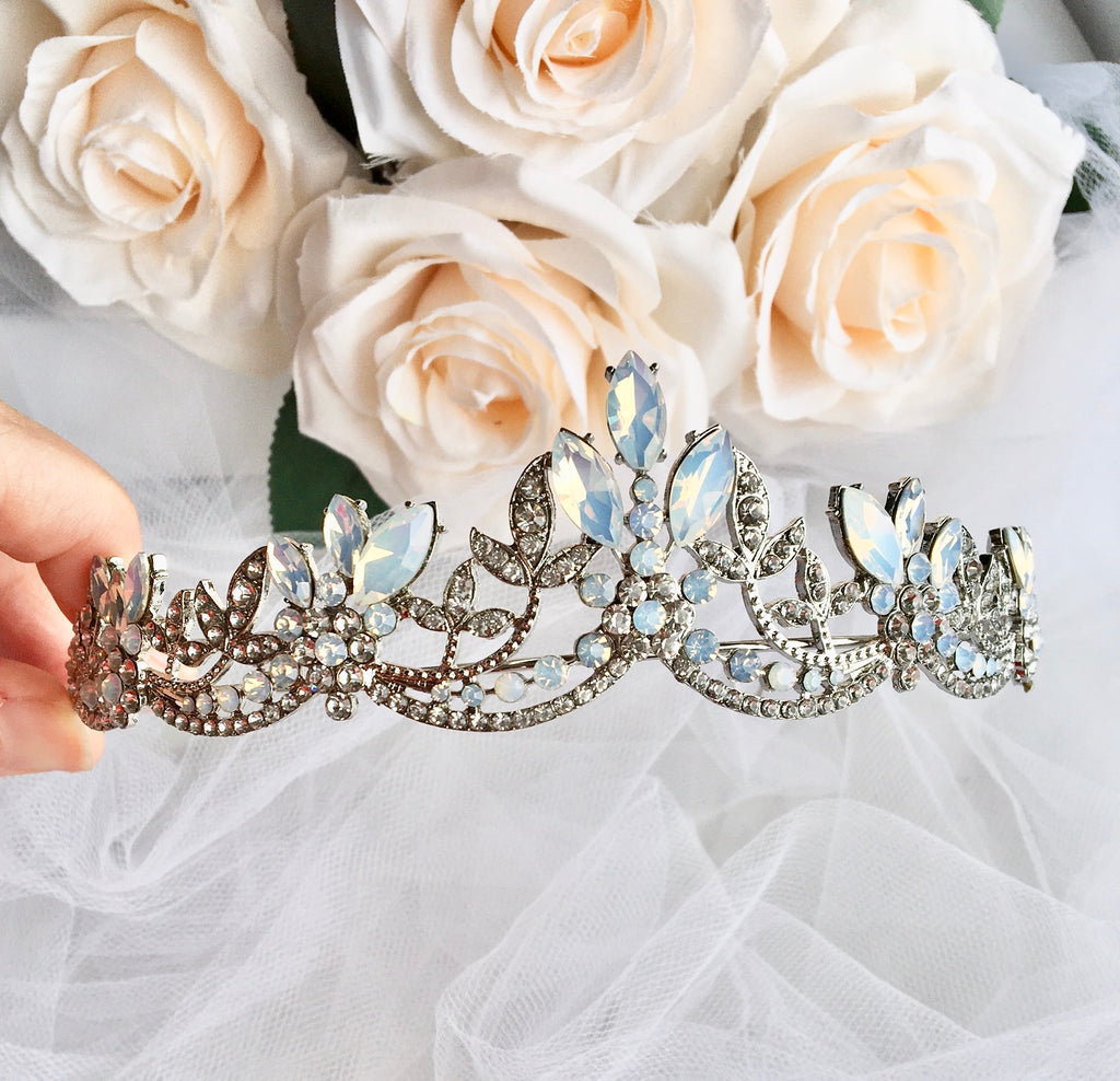 Wedding Hair Accessories - Opal Bridal Tiara - Available in Silver and Rose Gold