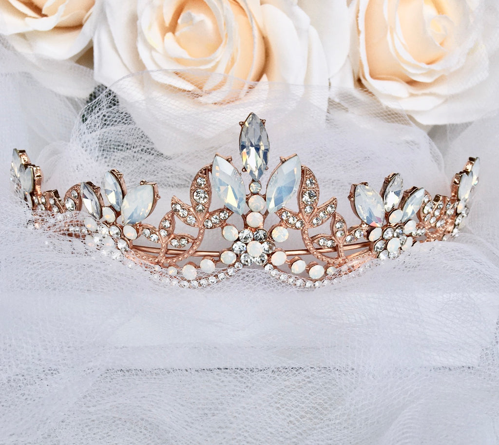 Wedding Hair Accessories - Opal Bridal Tiara - Available in Silver and Rose Gold