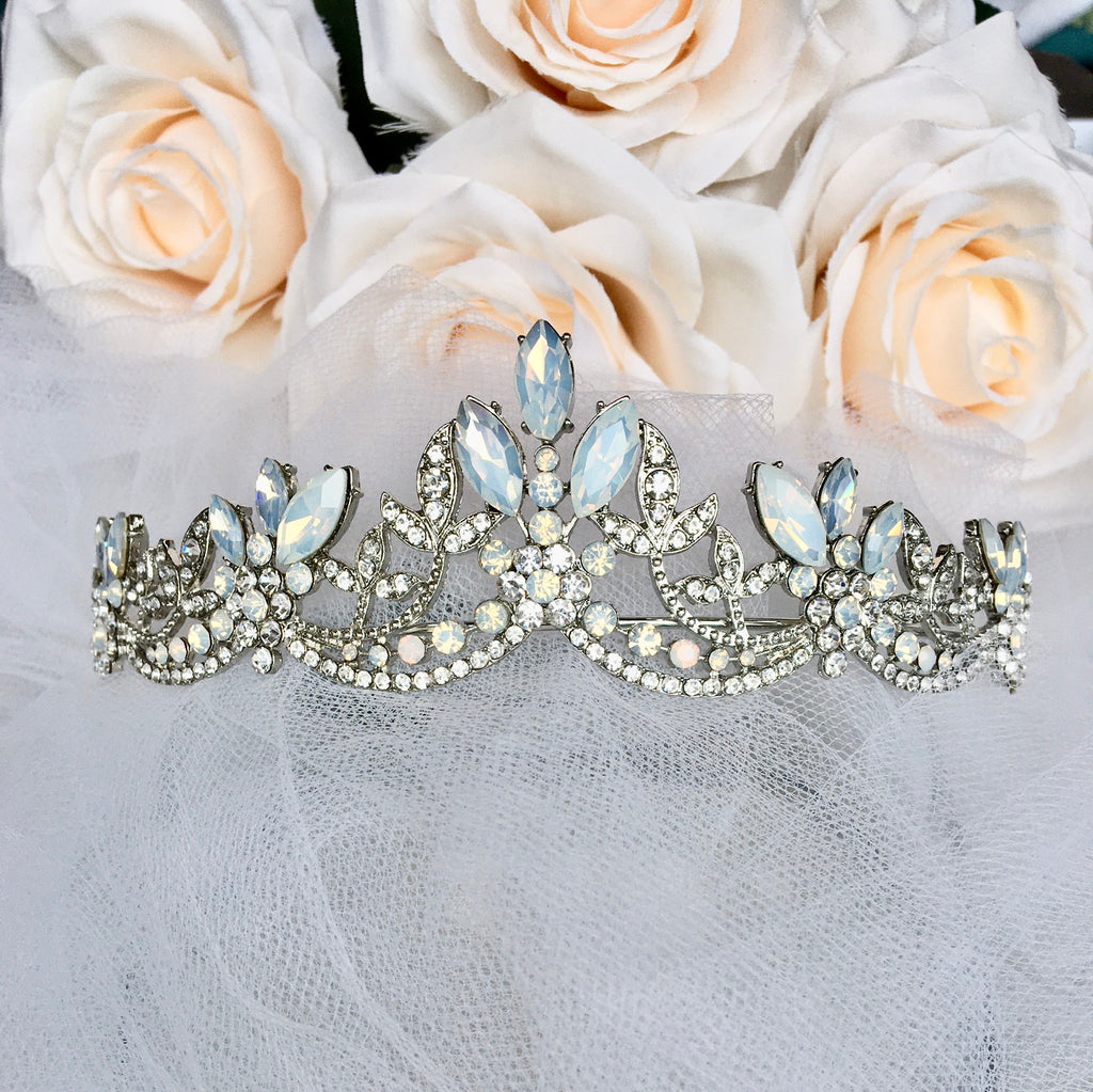 Wedding Hair Accessories - Opal Bridal Tiara - Available in Silver and Rose Gold