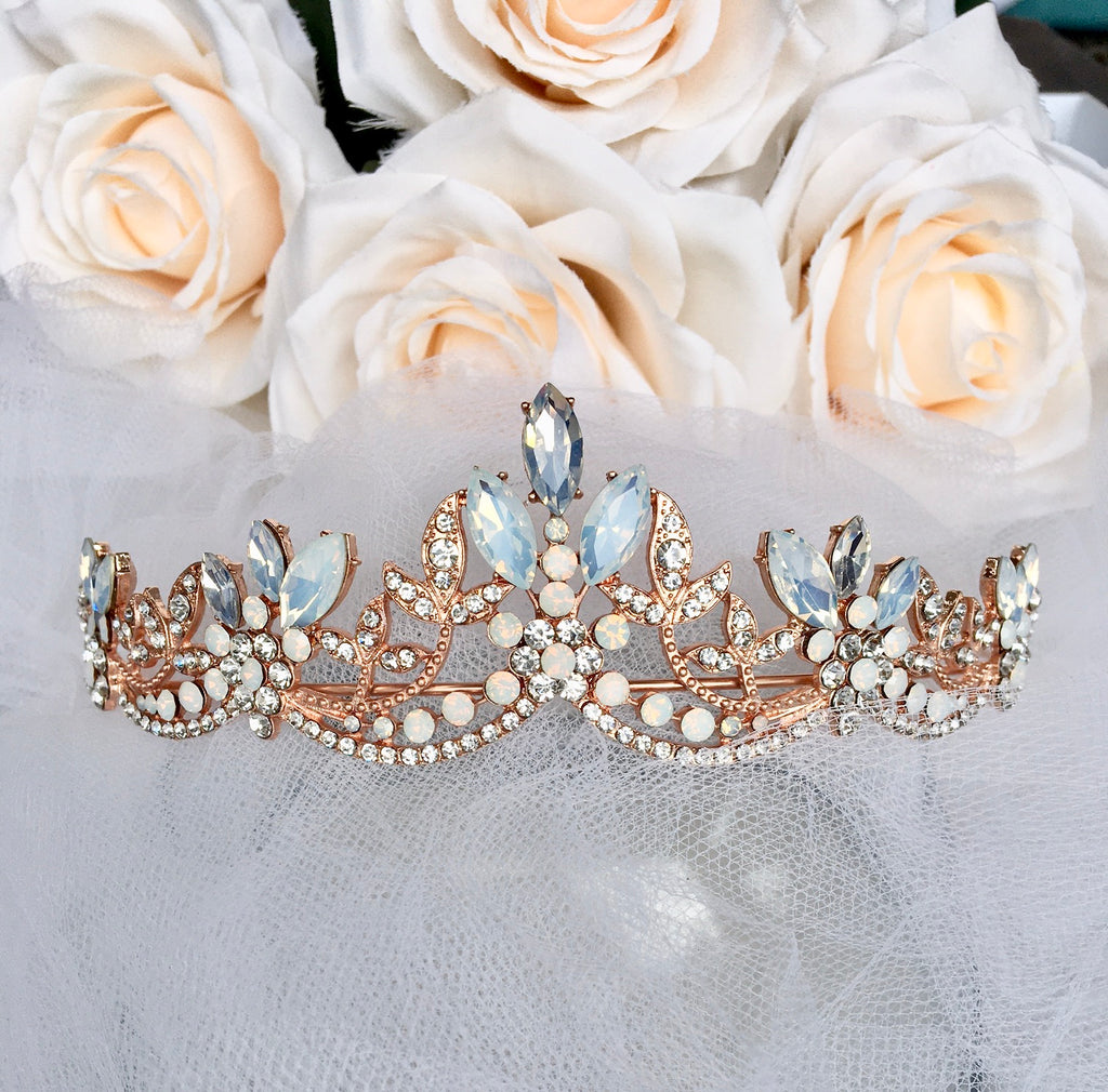 Wedding Hair Accessories - Opal Bridal Tiara - Available in Silver and Rose Gold