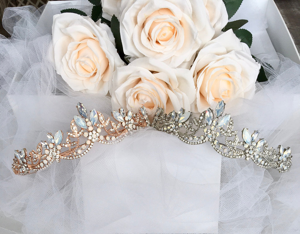 Wedding Hair Accessories - Opal Bridal Tiara - Available in Silver and Rose Gold