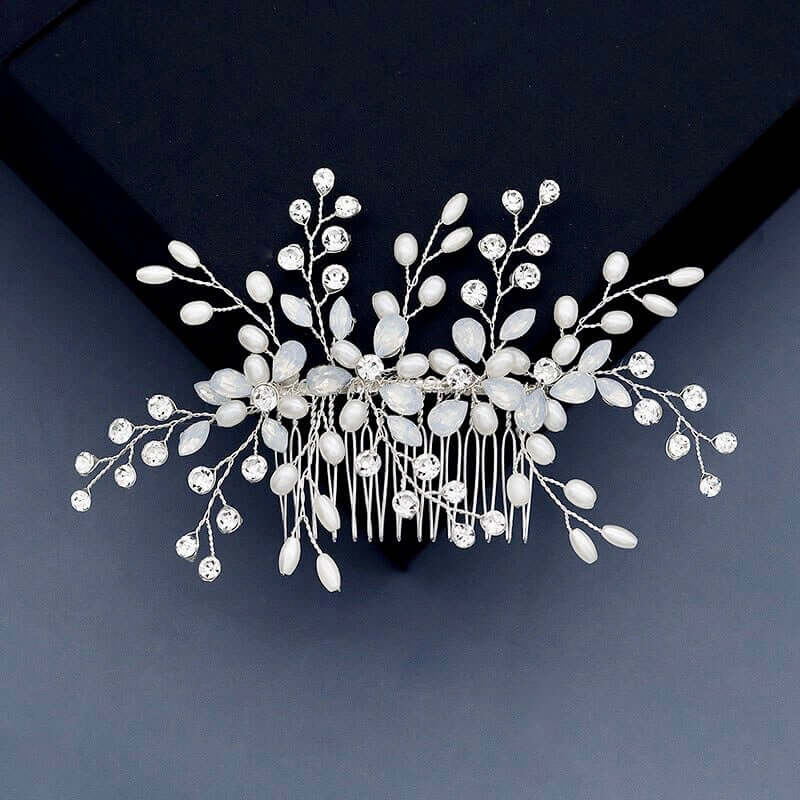Acacia Opal Pearl Bridal Hair Comb Vine– Elegant Wedding