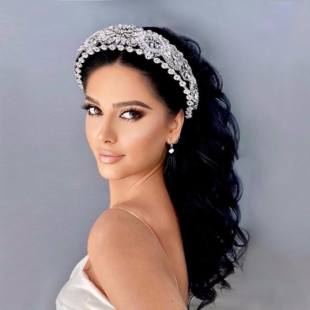 Wedding Hair Accessories - Royal Austrian Crystal and Pearl Bridal Headband / Tiara