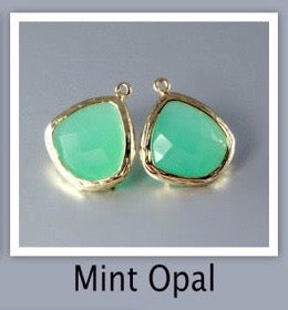 "Passion" - Mint Opal Cubic Zirconia Earrings  