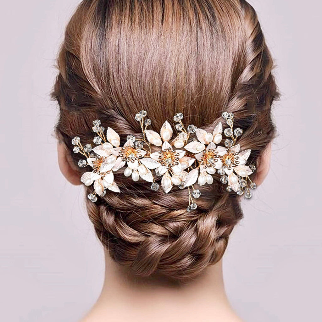 Wedding Hair Accessories - Pearl and Crystal Bridal Hair Comb - Available in Gold and Silver