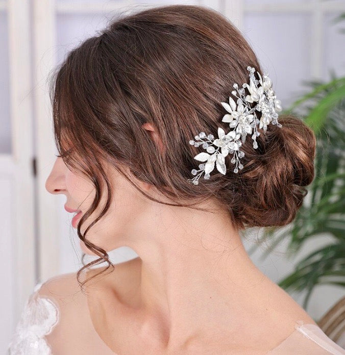 Wedding Hair Accessories - Pearl and Crystal Bridal Hair Comb - Available in Gold and Silver