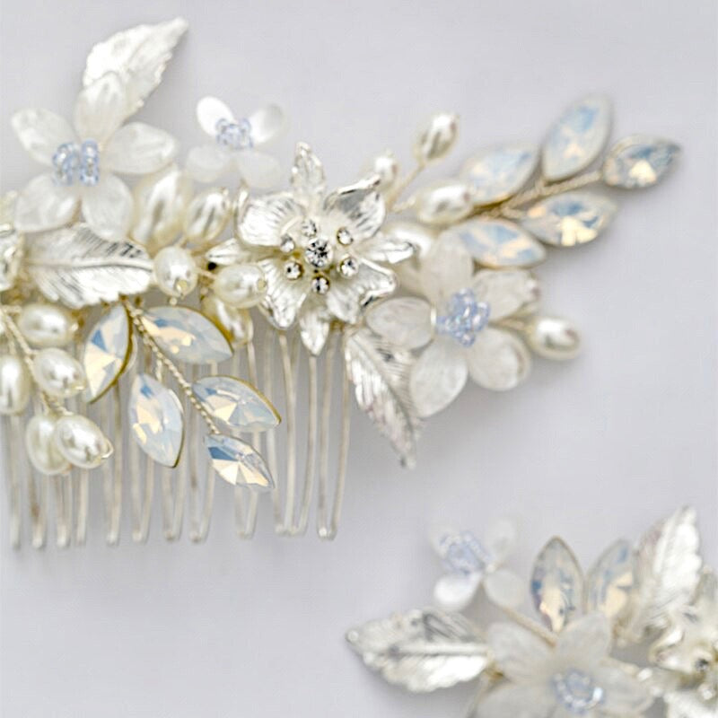 Wedding Hair Accessories - Opal Bridal Hair Comb and Pin Set