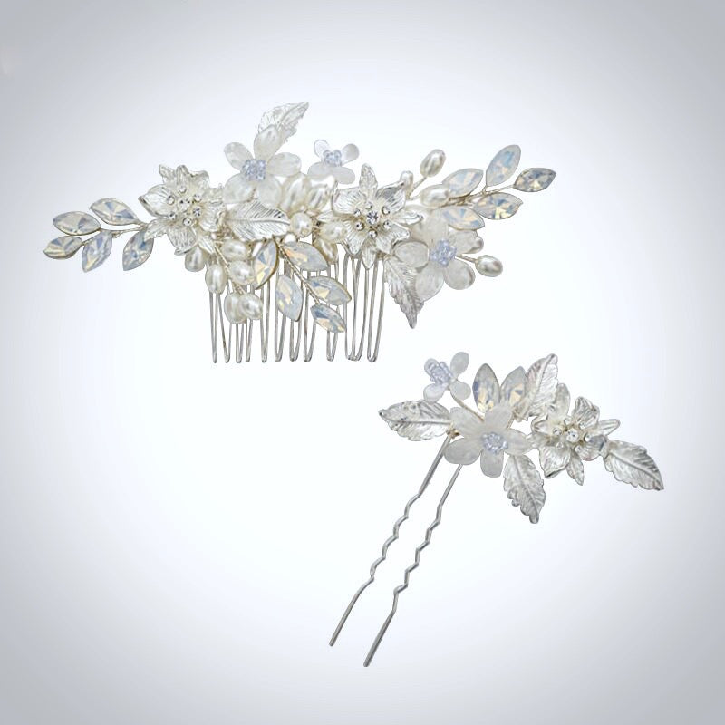 Wedding Hair Accessories - Opal Bridal Hair Comb and Pin Set