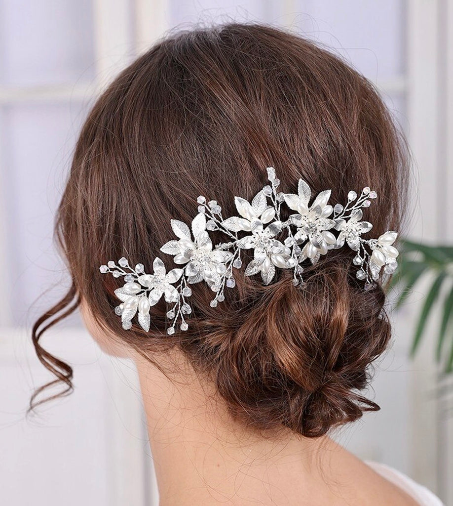 Wedding Hair Accessories - Pearl and Crystal Bridal Hair Comb - Available in Gold and Silver