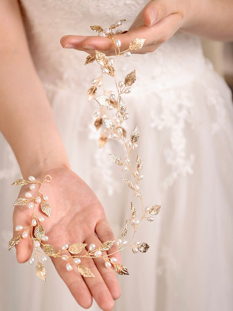 Wedding Hair Accessories - Pearl Bridal Hair Vine - Available in Silver, Vintage Rose Gold and Yellow Gold