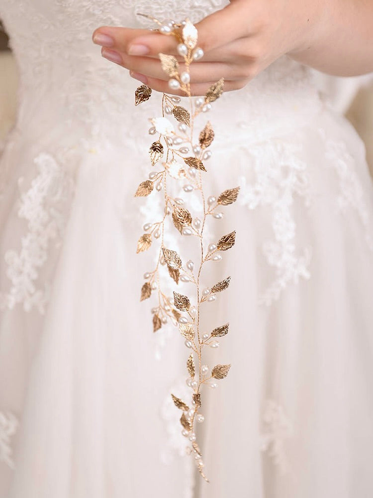 Wedding Hair Accessories - Pearl Bridal Hair Vine - Available in Silver, Vintage Rose Gold and Yellow Gold