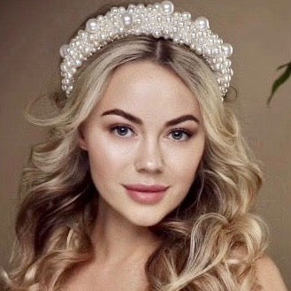 Wedding Hair Accessories - Velvet Pearl Bridal Headband
