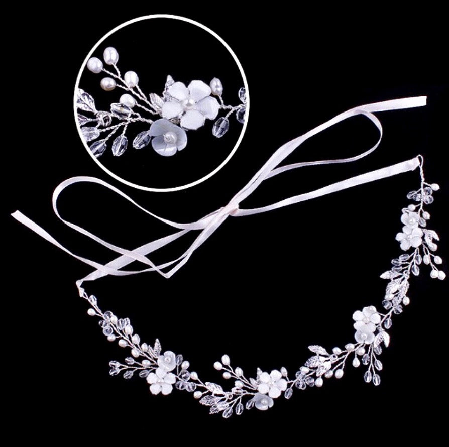 Wedding Hair Accessories - Freshwater Pearl and Crystal Bridal Headband - Available in Gold and Silver