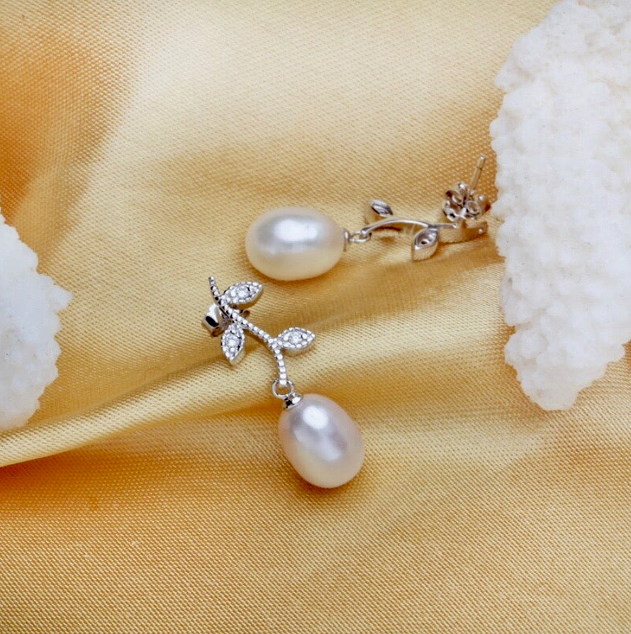 Wedding Pearl Jewelry - Sterling Silver and Natural Pearl Bridal Jewelry Set