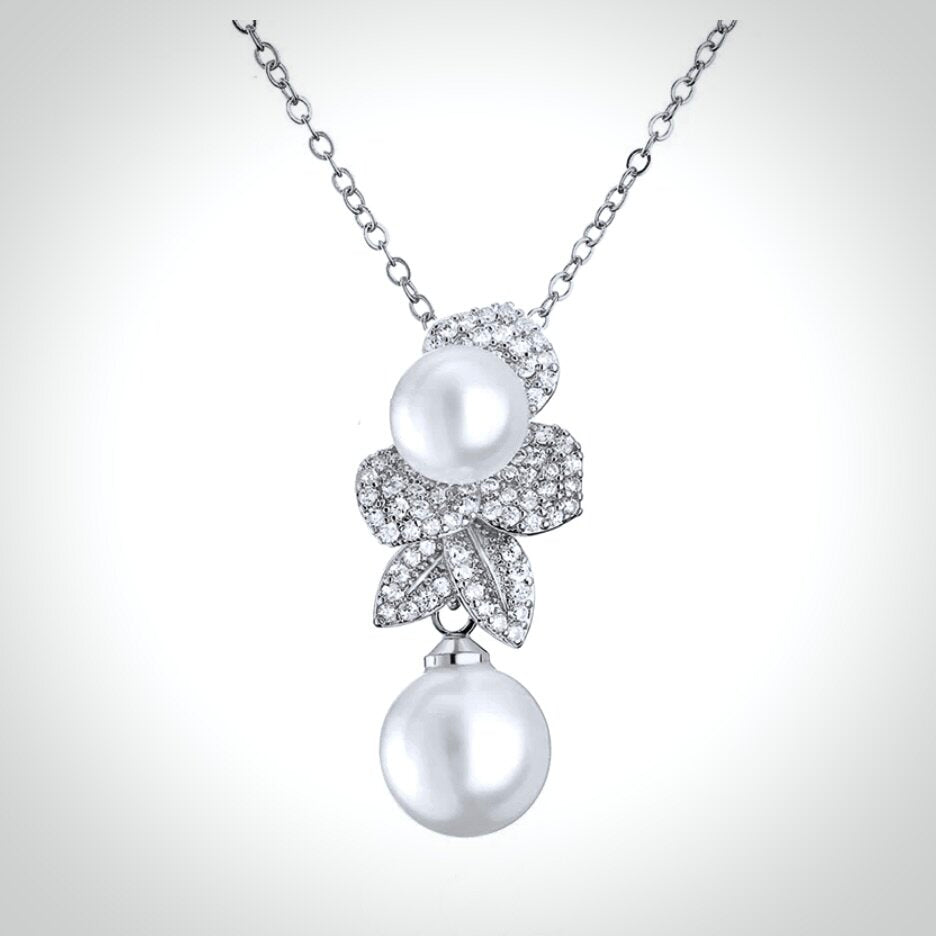 Pearl Wedding Jewelry - Pearl Bridal Necklace - Available in Gold and Silver